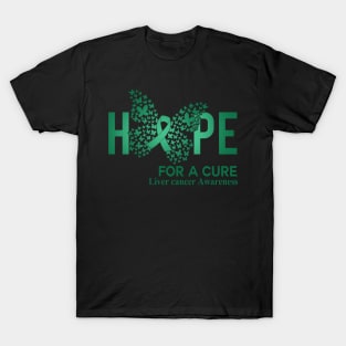 Hope For A Cure Butterfly Gift  Liver cancer 2 T-Shirt